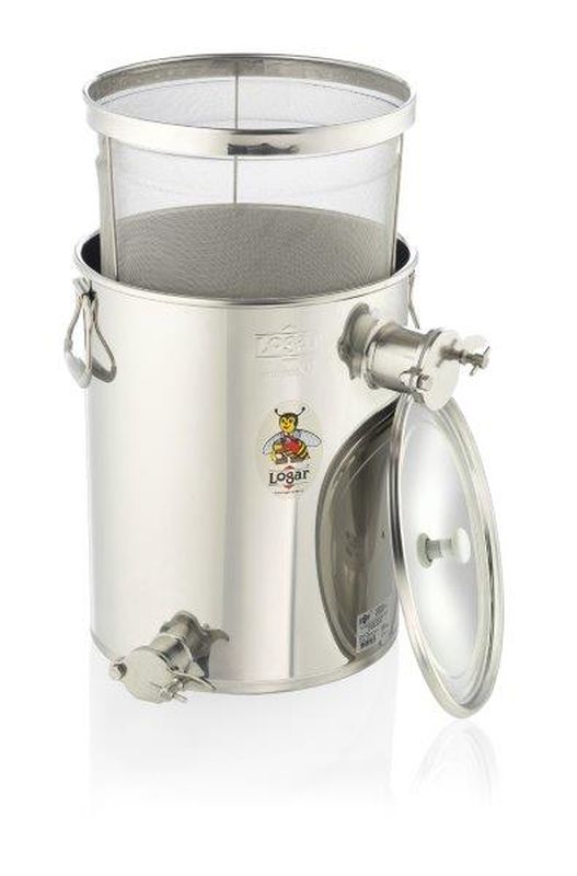 Logar Unterstell-Siebkanne mit Feinsieb, 35 kg, XL Überlaufhahn