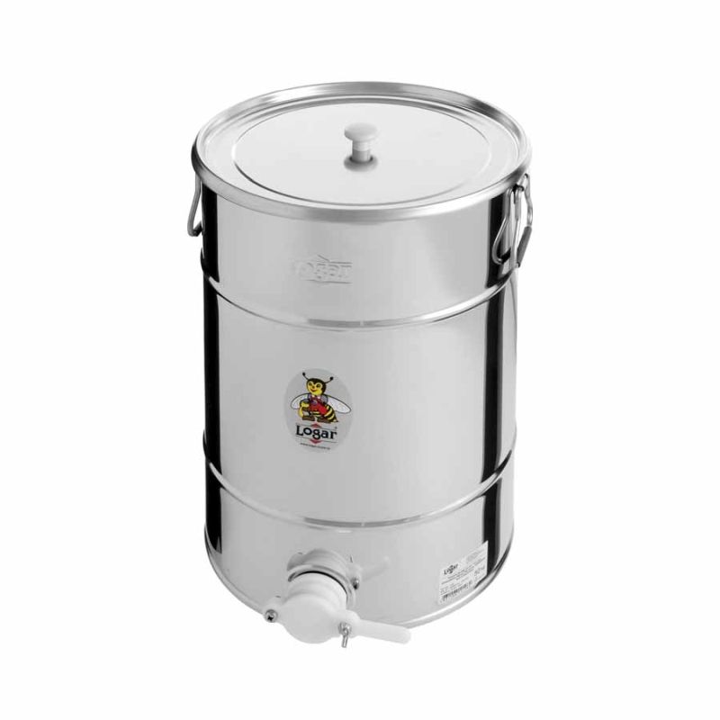 Logar Abfüllbehälter 50 kg mit Kunststoff-Honighahn – Art. Nr. 2108
